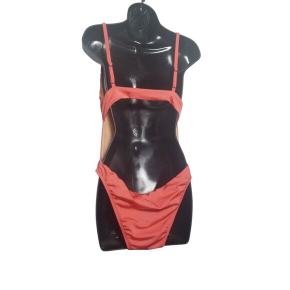 NWT Nordstrom Leith Women's One-piece Coral Glow Swimsuit Sz L - Picture 2 of 5
